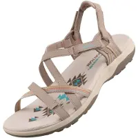 SKECHERS för kvinnor. 163115 Reggae Slim Sun Array sandaler i taupe (40), Karta, Kardborreband, Casual