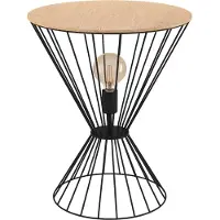 Eglo DESIERTO bordslampa svart och träfärgad med sockel för ljuskälla under bordsskivan
