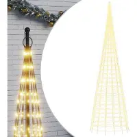 vidaXL Flaggstångsjulgran 3000 LED | varmvit | 800 cm | 8 ljuslägen