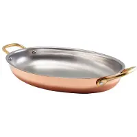 Genware Copper Plated Ovalt Fat 30 x 21 Cm