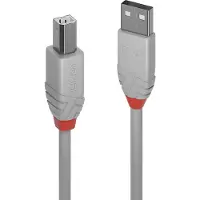 Lindy USB-kabel USB 2.0 USB-A kontakt, USB-B kontakt 5.00 m Grå 36685