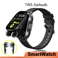 ZJM Mall 2 i 1 AMOLED-skärm Smart Watch Herr Med Öronsnäckor Bluetooth Headset Högtalare Tracker Musik Sportklocka Herr Vattentät Smart Watch
