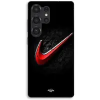 MANIACASE Fodral För Samsung Galaxy S25 Ultra Nike-logga röd svart bakgrund svart