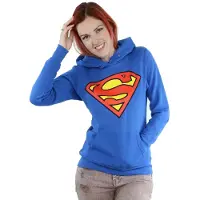 DC Comics Huvtröja med Superman-logga för damer/damer (Kunglig blå)