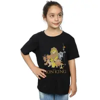 Disney T-shirt i bomull från Lejonkungen-gruppen för flickor (Svart)