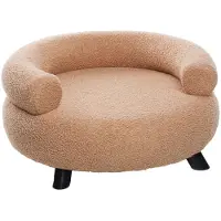 Flamingo Sofa Dudo liggstol rund för hund och katt beige