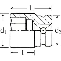 Stahlwille 50 IMP 21 23010021 Sexkant Hylsnyckelinsats 12.5 mm 1/2 1/2