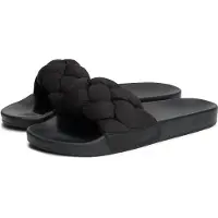 Tommy Hilfiger för kvinnor. EN0EN02975 Flip flops med svart dämpad flätad ovandel (38), Karta, Ingen, Casual