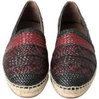Dolce&Gabbana Svart Bordeaux Buffelläders Espadrilloskor