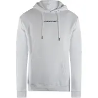 Moschino Love Vit Hoodie Med Enkel Logotyp