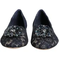 Dolce&Gabbana Blue Taormina Spets Kristall Lätsskor