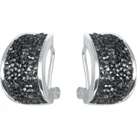 Luxenter Luxenterörhängen med omega kwane rodiumpläterad hematit cubic zirconia förslutning
