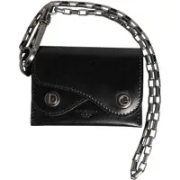 Dolce&Gabbana Svart Cavallo Läderplånbok Med Kedja Fällbart Kortfodral