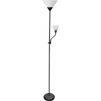 GTV golvlampa Benfica 60W E27+E14 svart