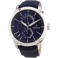 Festina Retro Multifunktion Läderarmband Blå Urtavla Kvarts F16573-7 Herrklocka blå