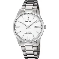 Festina Classic Rostfritt Stål Vit Urtavla Kvarts F20511-2 Herrklocka vit
