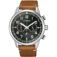 Citizen Eco-Drive Kronograf Läderarmband Grön Urtavla CA4420-21X 100M Herrklocka grön