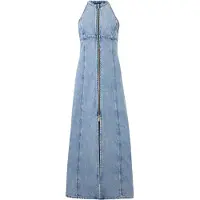 Armani Exchange för kvinnor. XW002261AF21338MB001 Denimklänning blå (M), Casual, Bomull, Ärmlös / Hängselbyxor