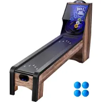 Vevor 2,74 m Roll and Score klassiskt arkadspelbord, inomhus Skeeball-maskinspelset med LED elektronisk poängräknare, ljud, automatisk bollretur för vuxna barn hemma, spelrum, 4 bollar ingår