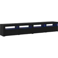 vidaXL TV-bänkset 3 pcs Svart Ek 240 x 35 x 40 cm Konstruerat trä