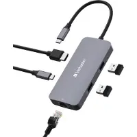 Verbatim CMH 05 - Hubb - 1 x HDMI + 1 x USB-C (strömleverans) + 2 x USB-A 3.2 Gen 1 + 1 x 1 Gigabit Ethernet - skrivbordsmodell