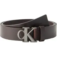 Calvin Klein Bälte 'Smooth Monogram Buckle' mörkbrun