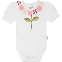 Hust and Claire Body k/ä - Britt - Vit m. Blomma - - 2 år (92) - Body K/Ä