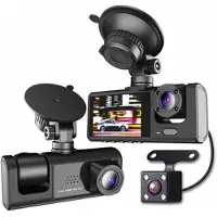 Mtp Products 1080P WiFi-bilkamera med tre linser och parkeringsmonitor