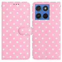 Mtp Products Motorola Moto G77/G67 plånboksfodral med prickmönster - rosa