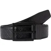 Calvin Klein Bälte 'Emblem Print Buckle' svart