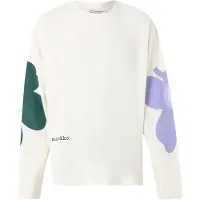 Marimekko T-shirt 'UNIKKO' mörkgrön / ljuslila / off-white