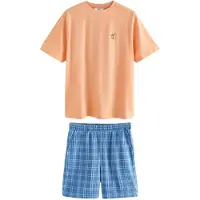 Next Pyjamas kort blå / pastellblå / grön / lax