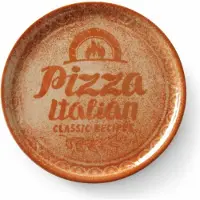 Duralex receptserie Brick röd porslinspizzaskål, diameter 33 cm – set med 6 st