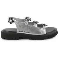 Marc Jacobs för flickor. W60822 Sandaler i silvermetallic (32), Hud, Karta, Spänne, Casual, barnmode