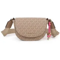 Michael Kors för flickor. R30632 Beige halvmåne axelremsväska (OSFA), Casual, Polyuretan, barnmode