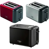 Bosch DesignLine TAT3P423 - Brödrost - 2 skiva - 2 Kortplatser - svart