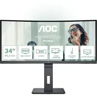 AOC CU34P3CV, 86,4 cm (34), 3440 x 1440 pixlar, UltraWide Quad HD, LED, 4 ms, Svart