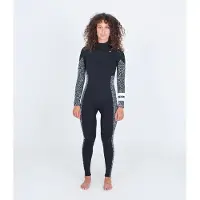 Hurley Plus Printed 4/3 Mm Våtdräkt I Neopren För Dam Med Långa ärmar Och Dragkedja I Bröstet