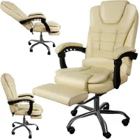 MT MALATEC Ergonomisk Kontorsstol med Fotstöd och Gummihjul