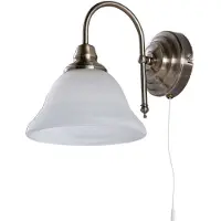 LINDBY Vägglampa Hanna , dimbar, Vitt / opal, Vardagsrum / matsal, Glas, Antik, Vägglampa, vägglampa inomhus