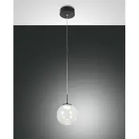 FABAS LUCE Glas pendellampa Ariel, dimbar, Svart, Vardagsrum / matsal, Glas, Modern, Pendellampa