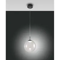 FABAS LUCE Glas pendellampa Ariel, dimbar, Svart, Vardagsrum / matsal, Glas, Modern, Pendellampa