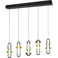 TRIO Lighting Glas pendellampa Minerva, dimbar, Multifärgad, Vardagsrum / matsal, Glas, Pendellampa