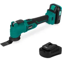 Vonroc Multiverktyg 20V – Med 2,0Ah Batteri & Snabbladdare | 6 hastigheter | Inkl. sågblad, skrapa & slipplatta