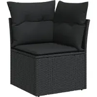 vidaXL Loungegrupp med dynor 12 delar svart konstrotting