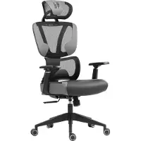 Deltaco FuzionX Ergo Gaming Stol - Grå - Mesh-tyg - Upp till 120 kg