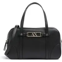 Armani Exchange för kvinnor. XW002610AF15632UC010 Texturerad handväska med dubbla handtag och avtagbar rem svart (OSFA), Casual, Polyest