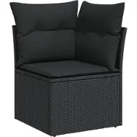 vidaXL Loungegrupp med dynor 12 delar svart konstrotting