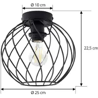 LINDBY Taklampa Danika , dimbar, Svart, Vardagsrum / matsal, Metall, Modern, Taklampa