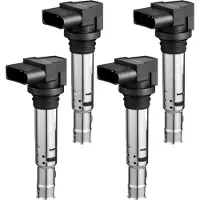 Vevor Tändspolepaket, 4-pack, kompatibel med Audi A1, A3, Seat Alhambra, Altea, Cordoba, Ibiza, Leon, Toledo, Volkswagen Golf, Polo, Tiguan, Vento, för Audi 1.4T 1.8T 1.6L, Volkswagen 1.4L 1.6L